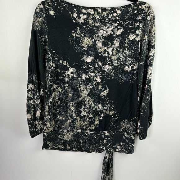 Anthropologie Weston Wear Long Sleeve Black Splatter Pull On Shirt - Picture 2 of 12